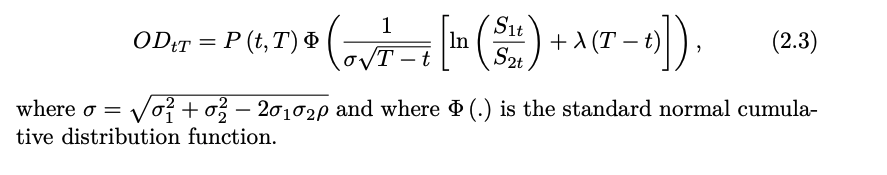 Binary Margrabe Formula